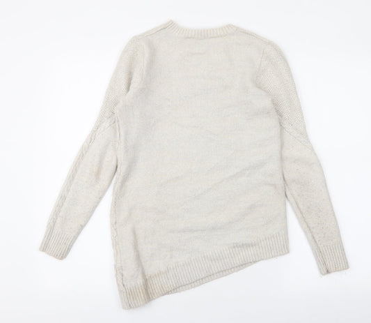 Dorothy Perkins Womens Beige Round Neck Acrylic Pullover Jumper Size 8