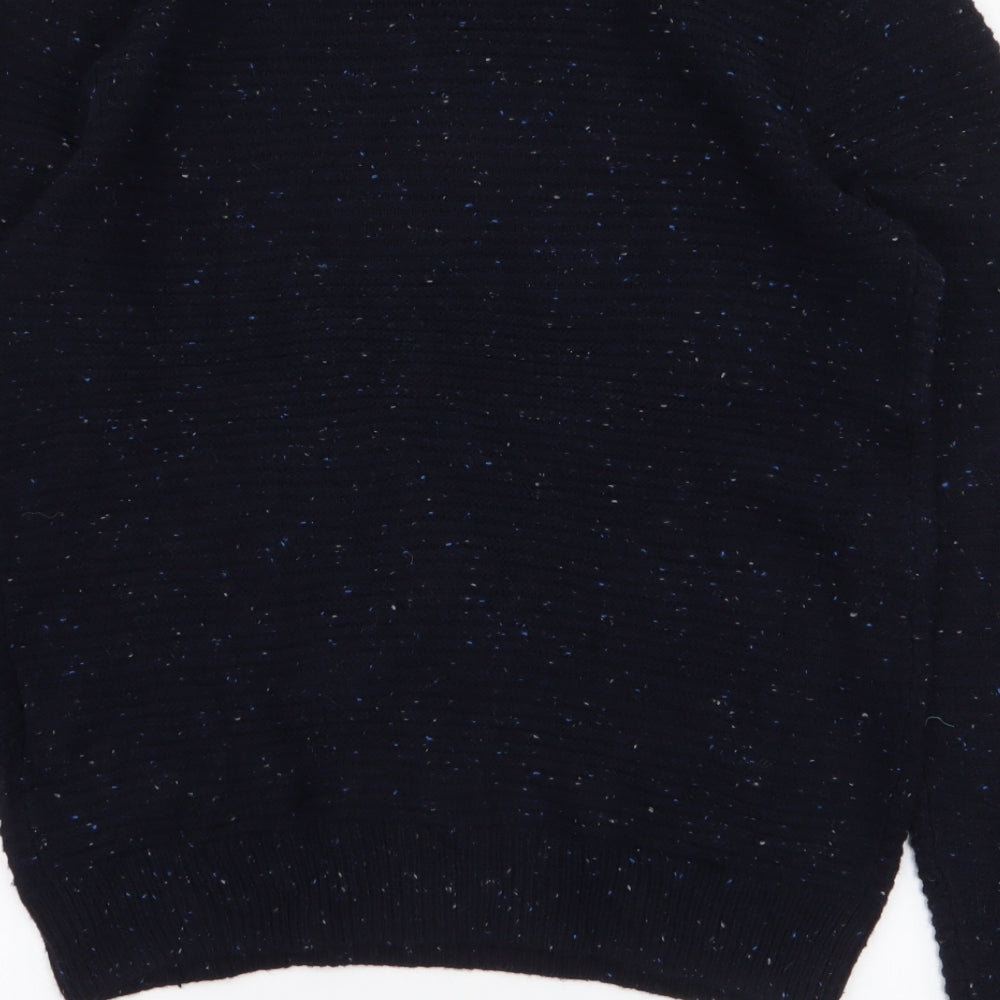 Cedar Wood State Mens Blue Round Neck Acrylic Pullover Jumper Size M