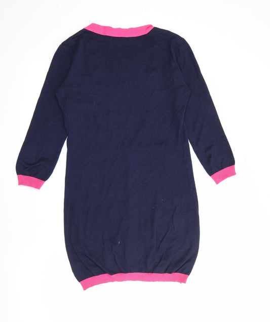 ASOS Womens Blue V-Neck Cotton Cardigan Jumper Size 8