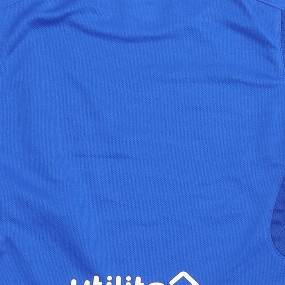Hummel Boys Blue 100% Polyester Jersey T-Shirt Size 2-3 Years Round Neck Pullover - Rangers FC