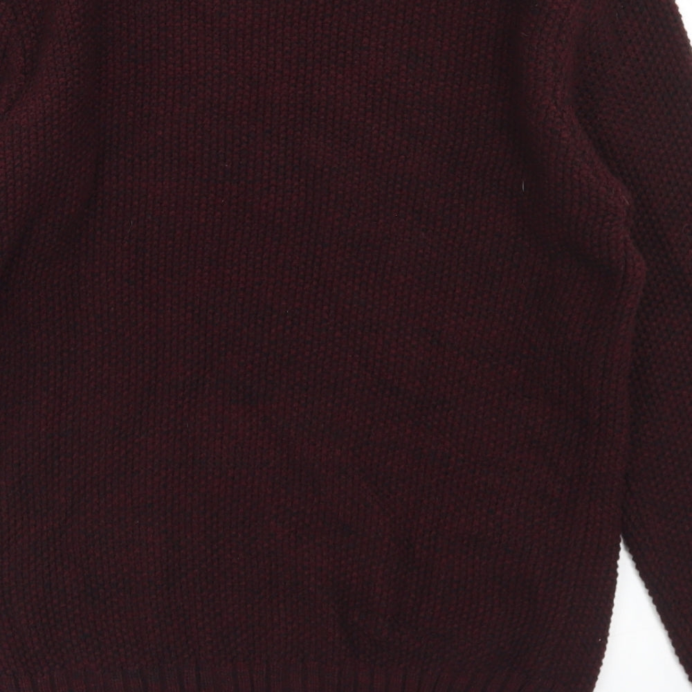 Cedar Wood State Mens Purple Crew Neck Acrylic Pullover Jumper Size S