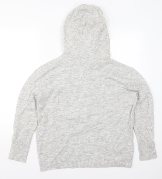 Dunnes Womens Grey Acrylic Pullover Hoodie Size M Pullover