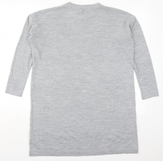 Atmosphere Womens Grey Acrylic Jumper Dress Size S Crew Neck Pullover