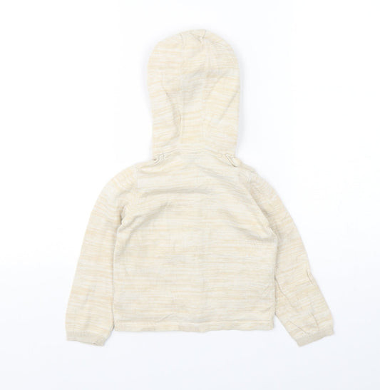 Lulipu Boys Beige Cotton Cardigan Jumper Size 12-18 Months Button