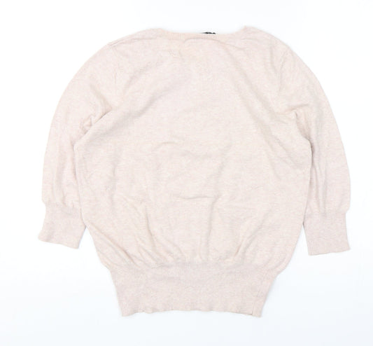 Dorothy Perkins Womens Pink Round Neck Cotton Pullover Jumper Size 14