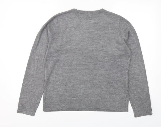 BHS Womens Grey Acrylic Pullover Sweatshirt Size 14 Pullover