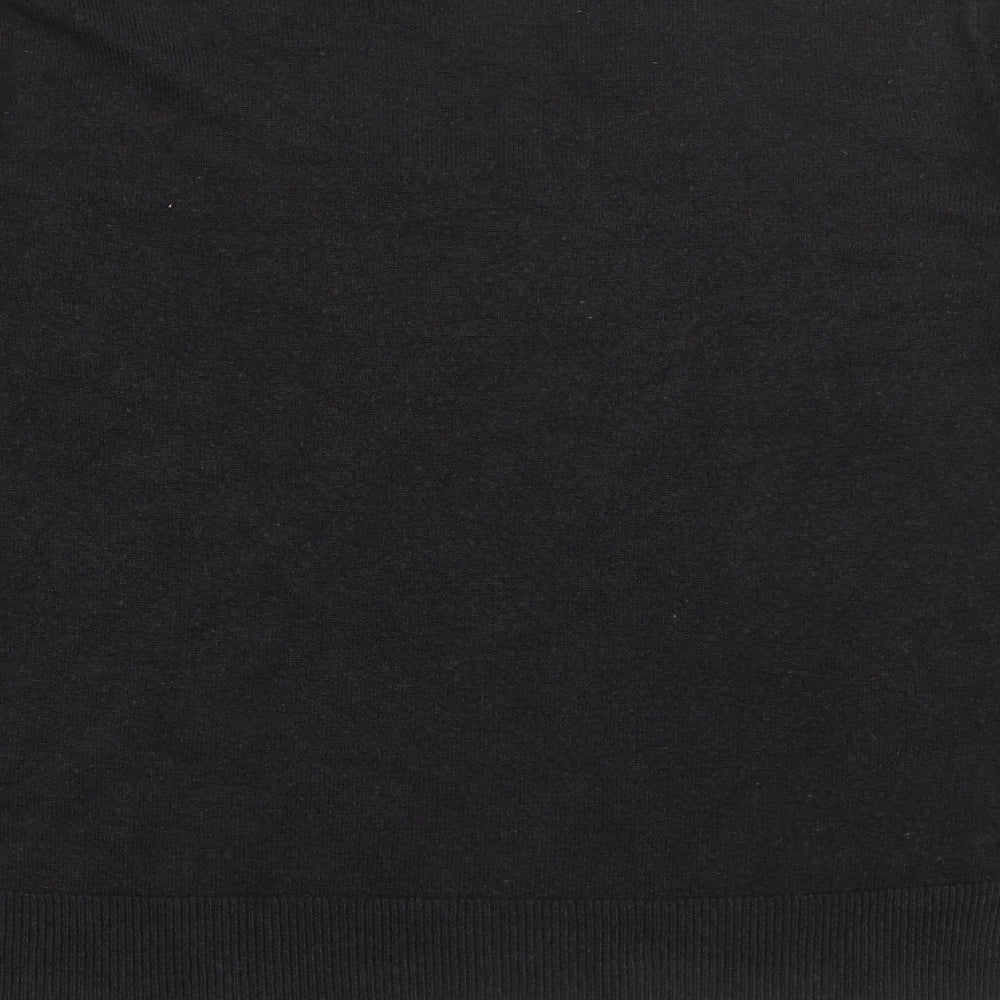 Marks and Spencer Womens Black V-Neck Acrylic Pullover Jumper Size 12