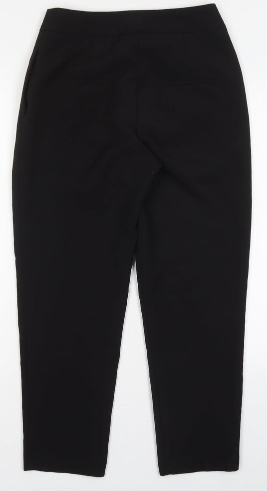 New Look Womens Black Polyester Trousers Size 8 L25.5 in Regular Hook & Eye