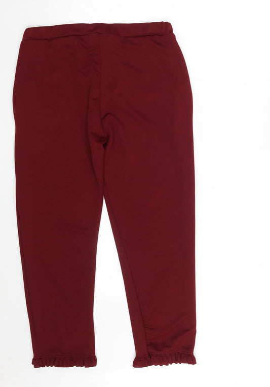 Missi Womens Red Polyester Cropped Trousers Size 14 L24 in Regular