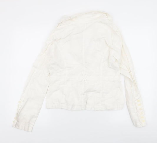 E Studios Womens Ivory Jacket Size M Button