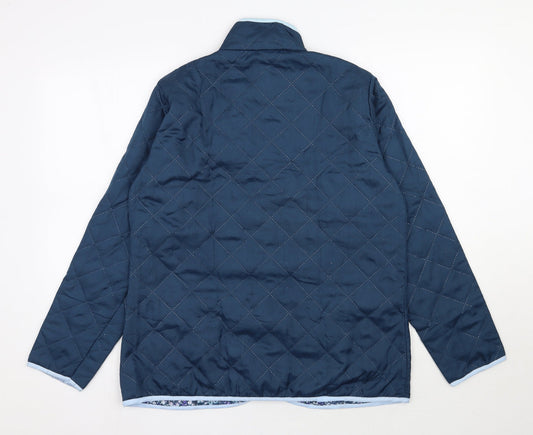 Nathalie Andersen Womens Blue Argyle/Diamond Jacket Size 14 Snap