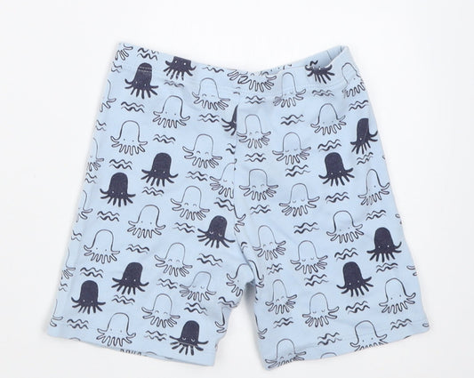 F&F Boys Blue Geometric Cotton Cropped Trousers Size 18-24 Months Pullover