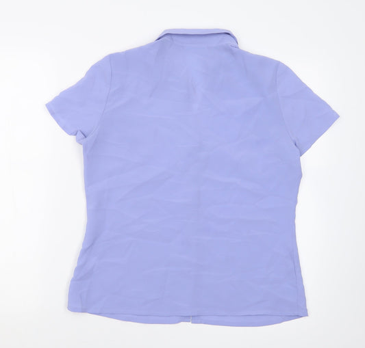 Principles Womens Purple Polyester Basic Button-Up Size 12 V-Neck