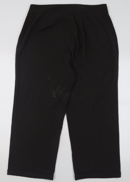 Jennifer & Grace Womens Brown Polyester Trousers Size 16 L27 in Regular Hook & Eye