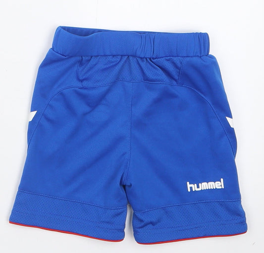 Hummel Boys Blue Polyester Cropped Trousers Size 12-18 Months Tie