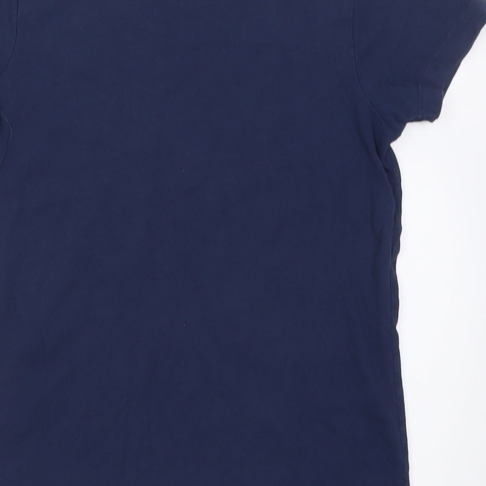 Matalan Boys Blue Cotton Basic T-Shirt Size 8 Years Crew Neck Pullover