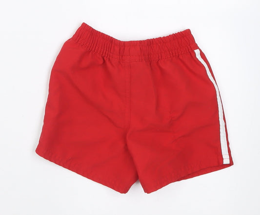 Primark Boys Red Polyester Cropped Trousers Size 9-12 Months Tie