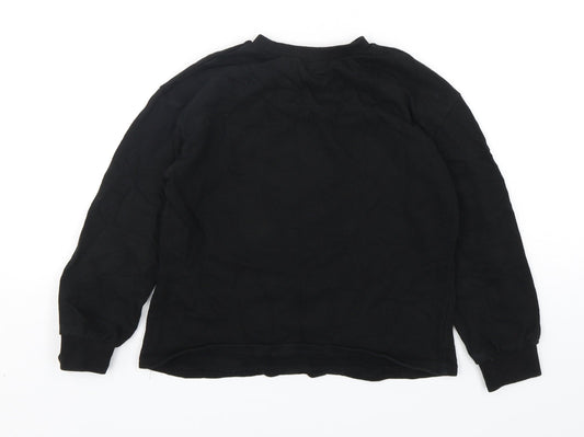 Shein Girls Black Cotton Pullover Sweatshirt Size 9 Years Pullover