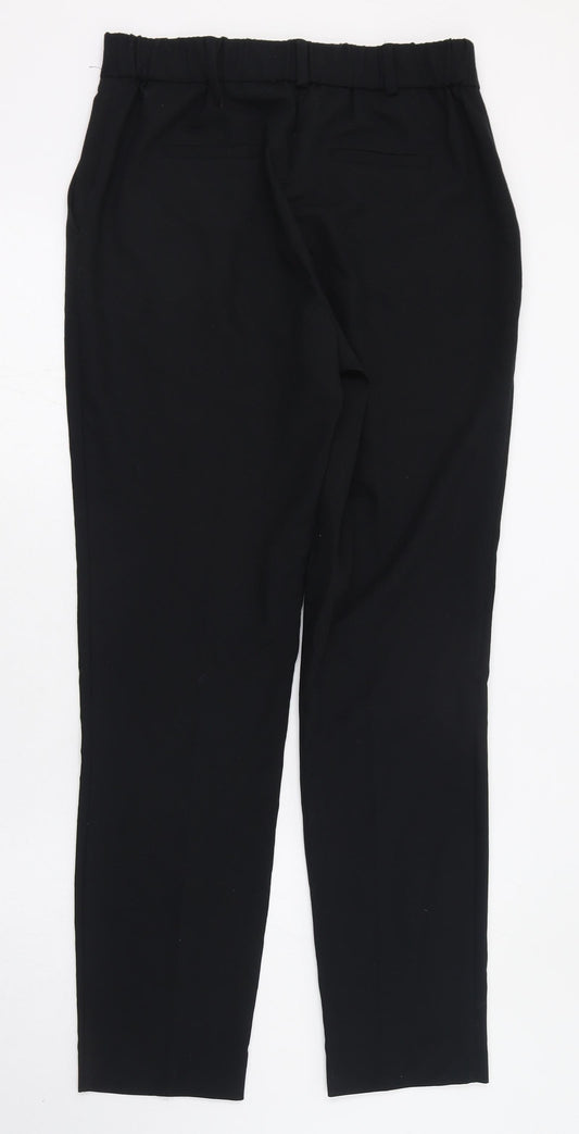 Dunnes Stores Womens Black Polyester Trousers Size 8 L28 in Regular Zip