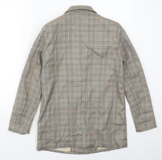 Urban Threads Womens Beige Check Polyester Jacket Suit Jacket Size 6