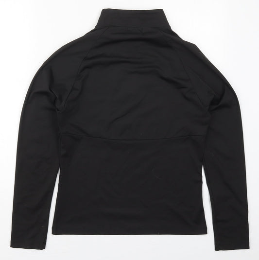 PRETTYLITTLETHING Womens Black Polyester Pullover Sweatshirt Size 12 Zip