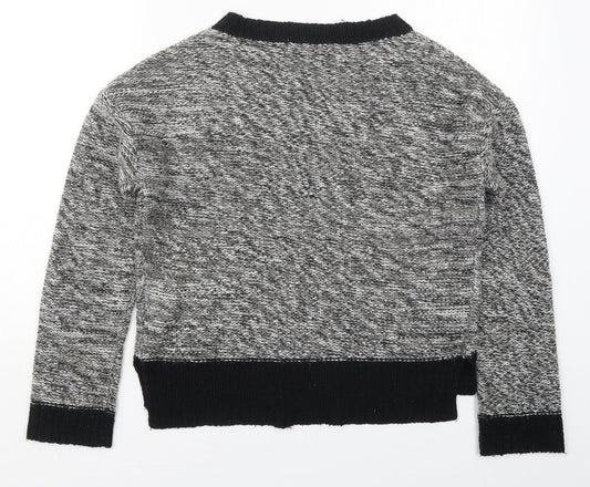 Internacionale Womens Grey Round Neck Acrylic Pullover Jumper Size 14