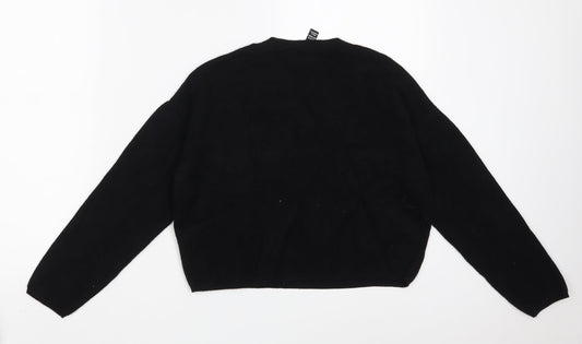 New Look Girls Black Round Neck Viscose Pullover Jumper Size 12-13 Years - N Y C