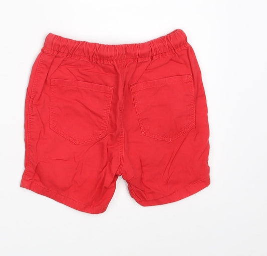 NEXT Boys Red 100% Cotton Chino Shorts Size 2 Years Regular Drawstring