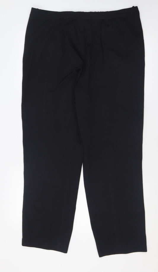 Bm collection Womens Black Polyester Trousers Size 14 L29 in Regular