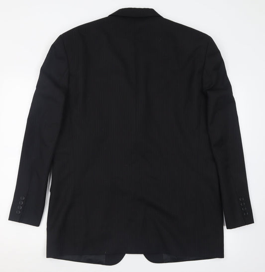 Baumer Mens Black Polyester Jacket Blazer Size 36