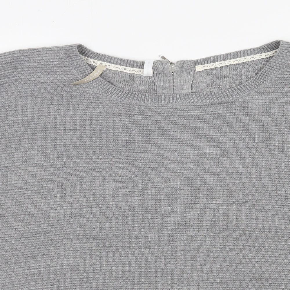 Anthology Womens Grey Scoop Neck Acrylic Pullover Jumper Size 20