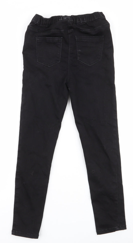 Matalan Girls Black Cotton Skinny Jeans Size 9 Months Slim Pullover