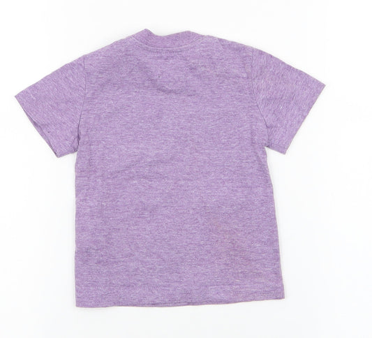 Chicco Boys Purple Cotton Jersey T-Shirt Size 12 Months Round Neck Pullover - Tiger