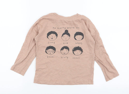 George Boys Beige Polyester Jersey T-Shirt Size 2-3 Years Round Neck Pullover - Friends