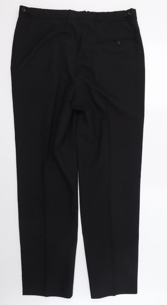 Preworn Womens Black Polyester Trousers Size 20 L32 in Regular Zip