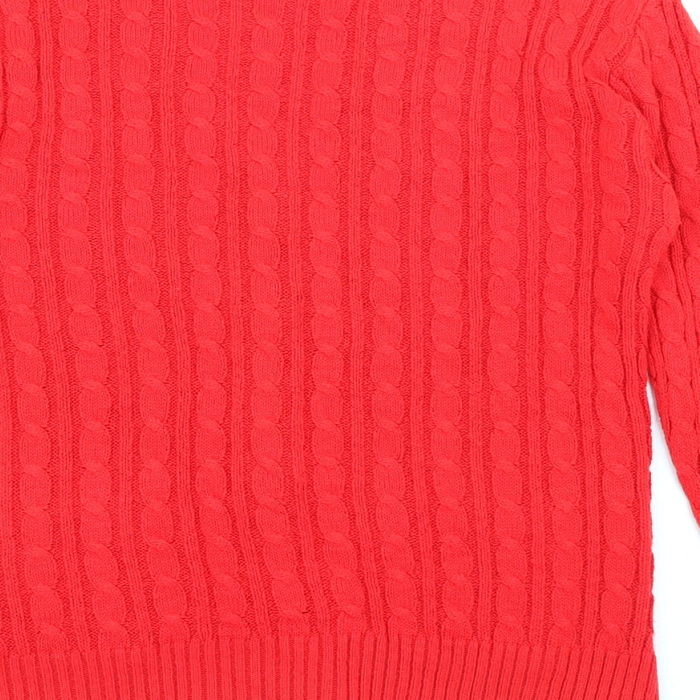 Fashion Alert Womens Red V-Neck Acrylic Cardigan Jumper Size S