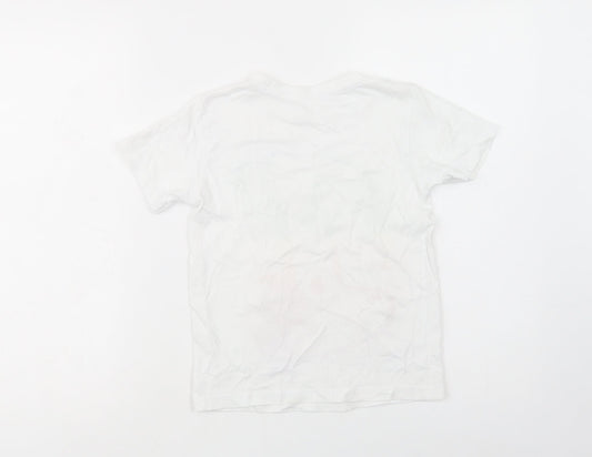 United Gamer Boys White Cotton Pullover T-Shirt Size 6-7 Years Crew Neck Pullover - Gamer