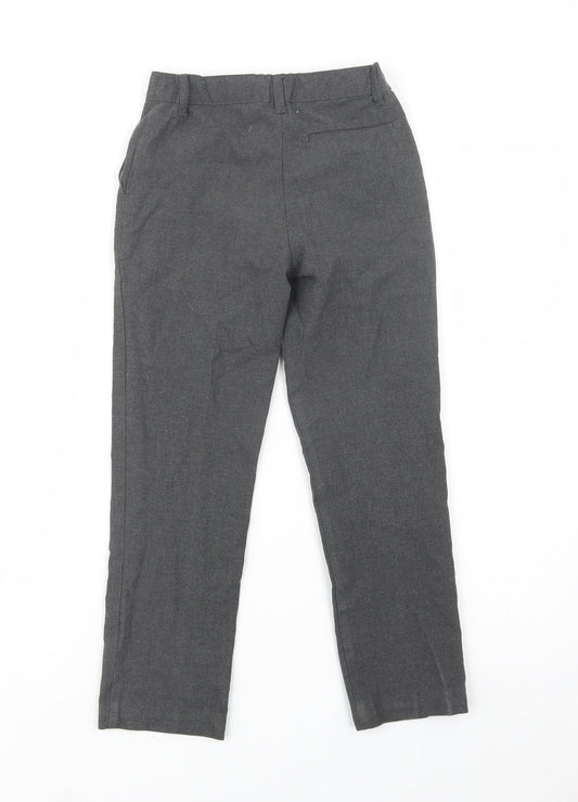 Marks and Spencer Boys Grey Polyester Dress Pants Trousers Size 8-9 Years Regular Button - School Wear