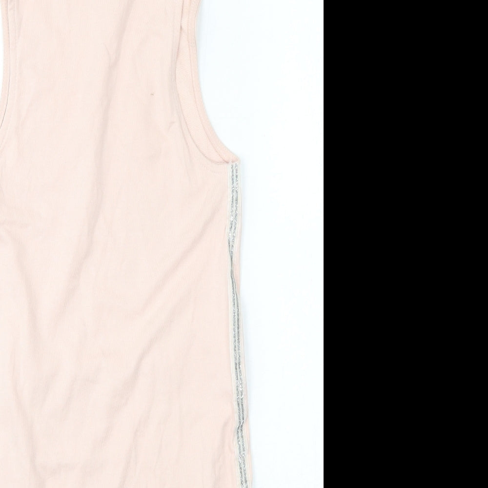 NEXT Girls Pink 100% Cotton Vest Hoodie Size 11 Years Pullover