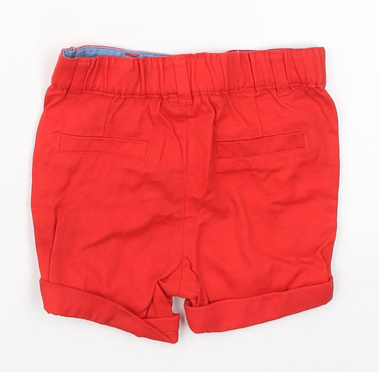 Primark Boys Red Cotton Cropped Trousers Size 18-24 Months Button