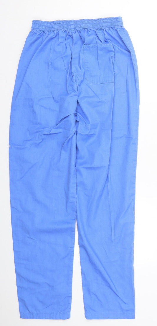Roly Womens Blue Polyester Trousers Size M L30 in Regular Button
