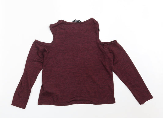 New Look Girls Purple Polyester Pullover Sweatshirt Size 12-13 Years - Cropped