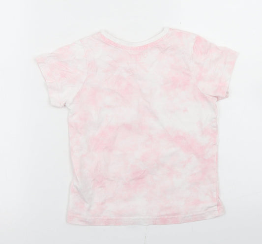 Primark Girls Pink Cotton Basic T-Shirt Size 7-8 Years Crew Neck - Shells, Tie Dye