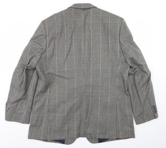 West Brook Mens Beige Houndstooth Wool Jacket Blazer Size 44