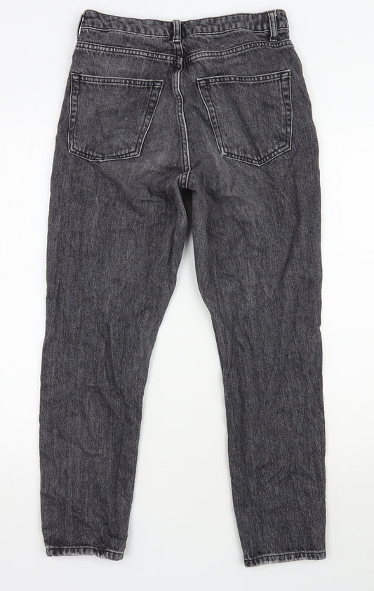 Topshop Womens Black Cotton Mom Jeans Size 28 in L30 in Regular Zip