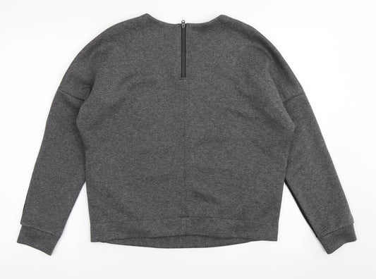 United Colors of Benetton Womens Grey Polyester Pullover Sweatshirt Size S Pullover