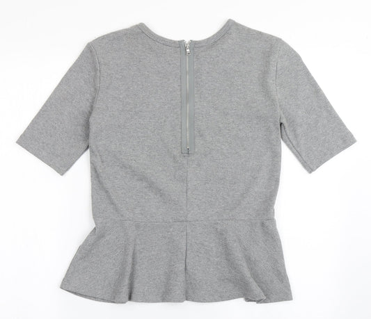 Gap Womens Grey Polyester Basic T-Shirt Size S Round Neck