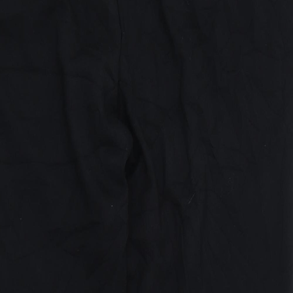 Marks and Spencer Womens Black Polyester Trousers Size 14 L26 in Regular Zip