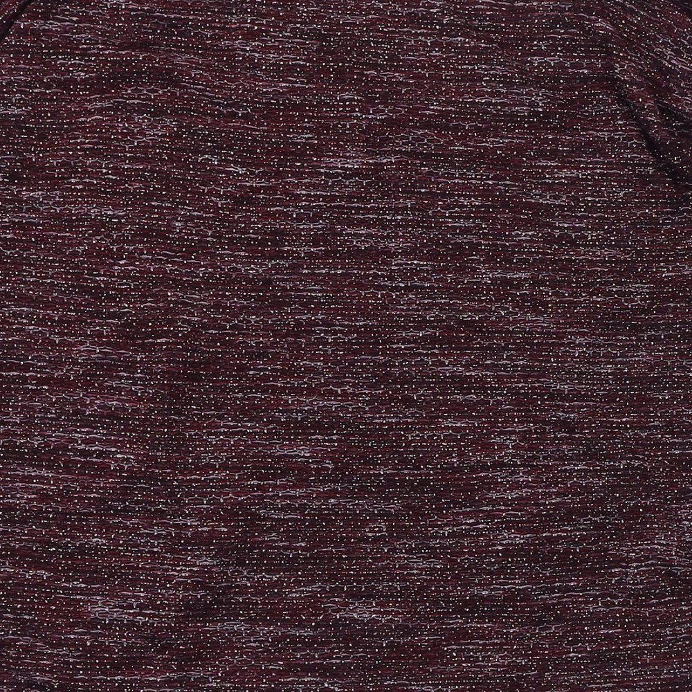 Marks and Spencer Womens Purple Viscose Basic T-Shirt Size 8 Round Neck
