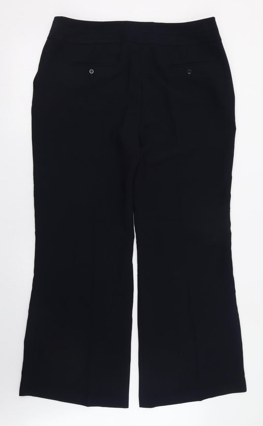 Linea Womens Blue Polyester Trousers Size 16 L30 in Regular Zip
